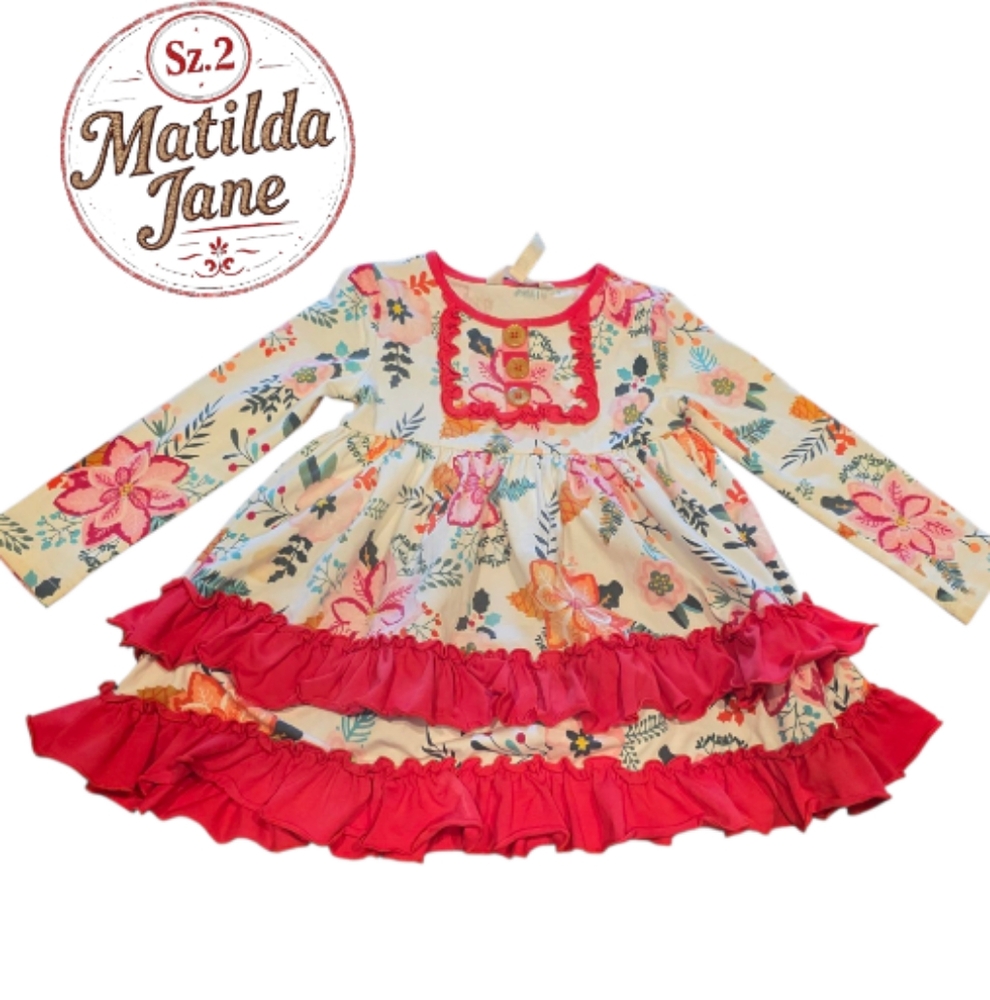 Sz. 2t Matilda Jane Floral Dress with Pink Ruffles - #319